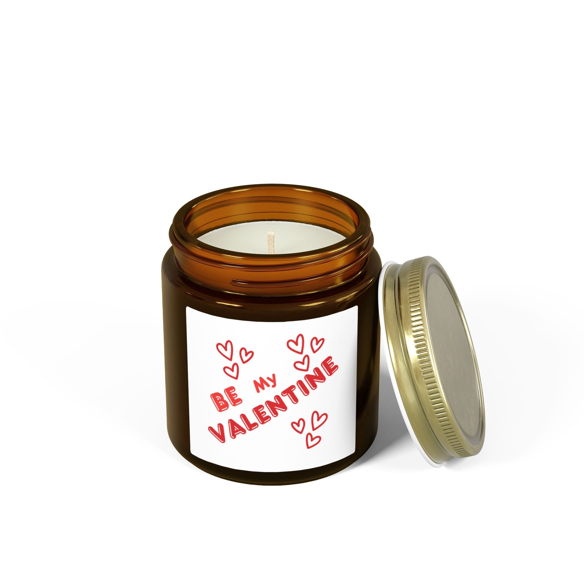 Valentine Coconut Apricot Scented Candle (4oz & 9oz) — "Be My Valentine" Jar