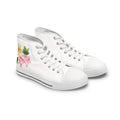 Floral Watercolor High-Top Sneakers — Women's Casual Canvas Shoes