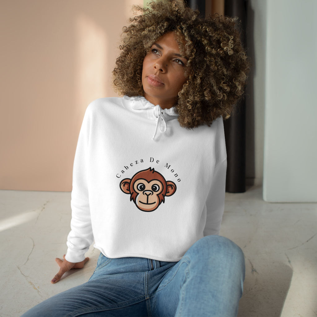 Cute Monkey Face Crop Hoodie – "Sociável de Macaco" Graphic