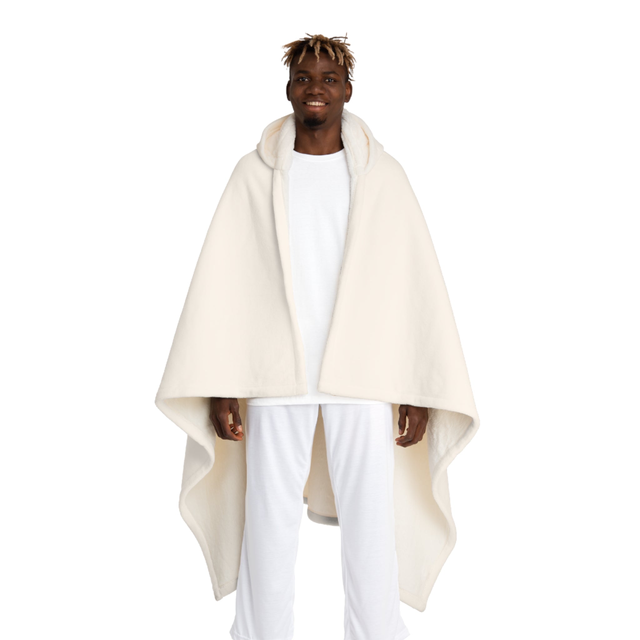 Hooded Sherpa Blanket – Cozy Fleece Cloak with Plush Hood and a Cute Giraffe Design