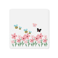 Spring Garden Die-Cut Magnet — Bees, Butterflies & Pink Flowers