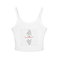 Women’s Heart Graphic Crop Tank Top — Spaghetti Strap