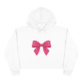 Pink Bow Crop Hoodie – Cute Girly Cropped Hoodie with Ribbon Graphic