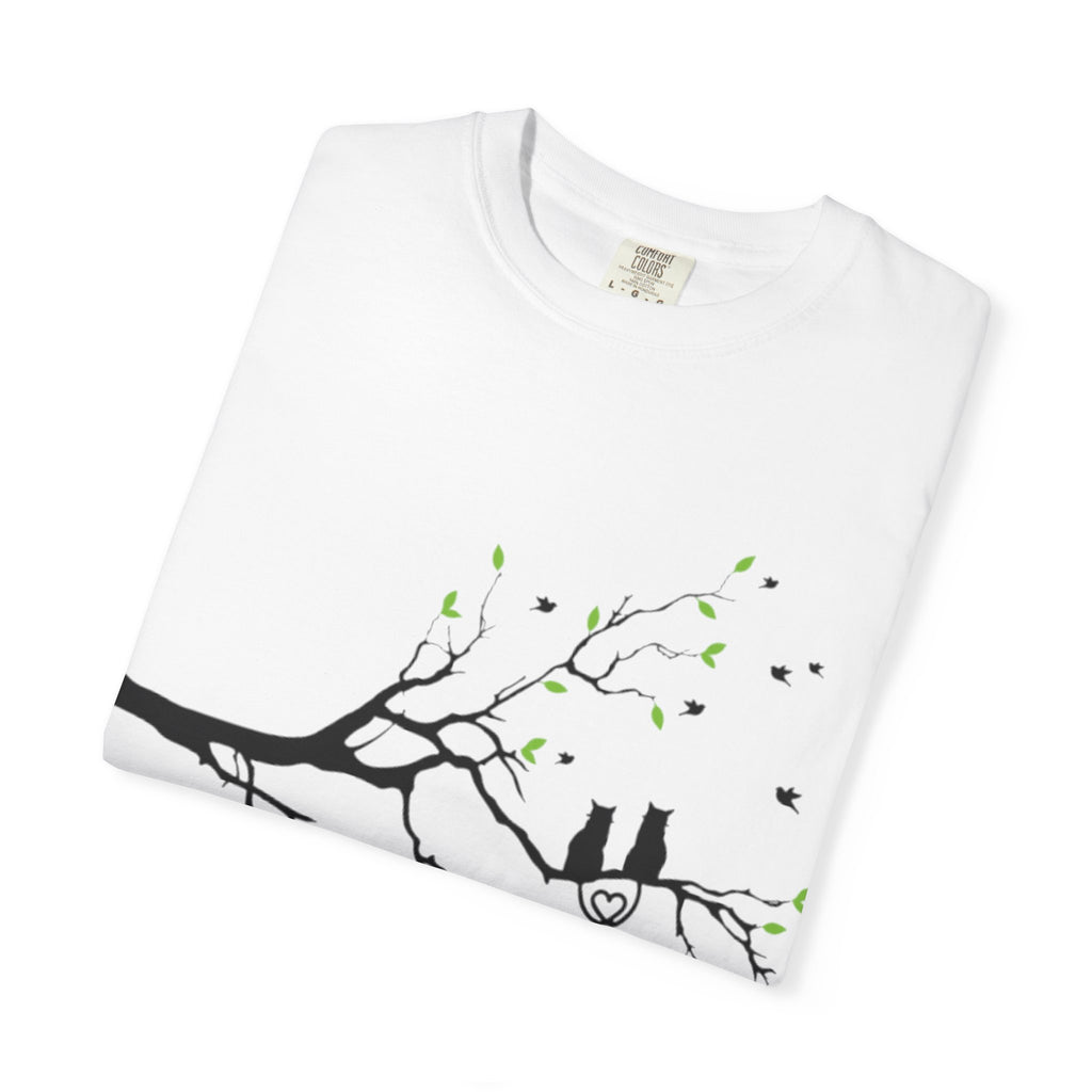 T-Shirt — "Be Gentle With Your Becoming" Tree Branch Cat Quote Tee