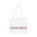 Purple Tulip Shoulder Tote Bag — Floral AOP Tote for Women