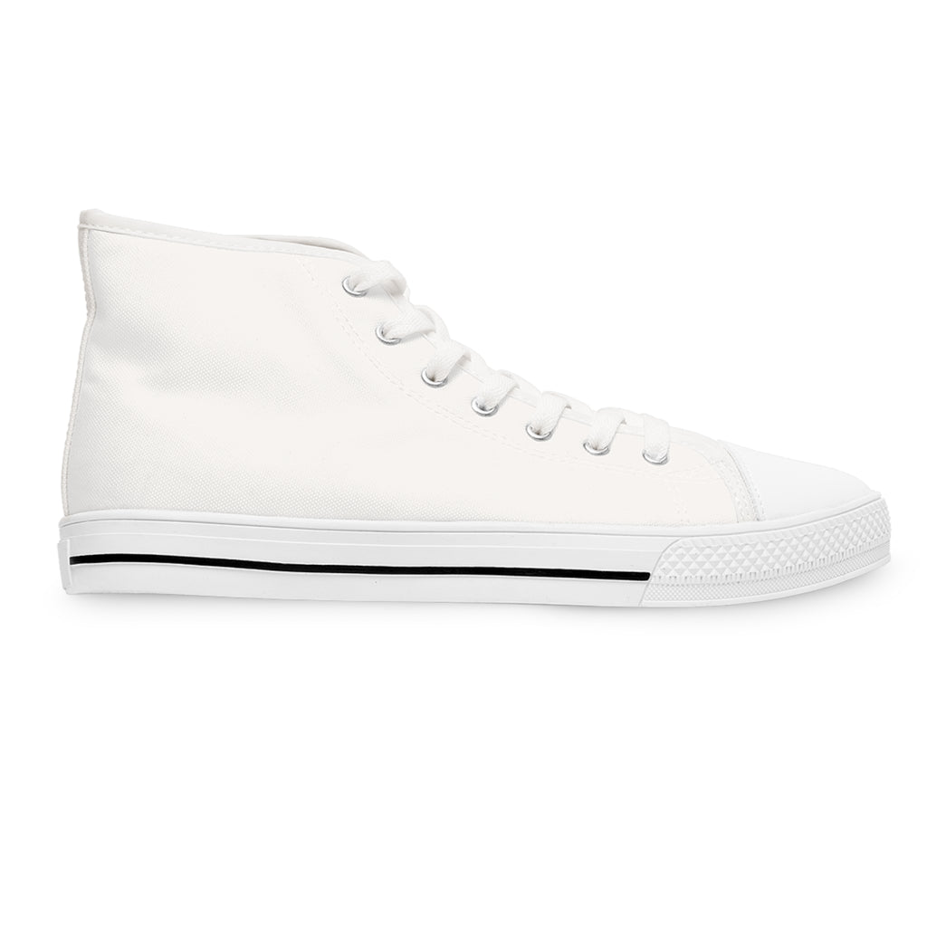 Floral Watercolor High-Top Sneakers — Women's Casual Canvas Shoes
