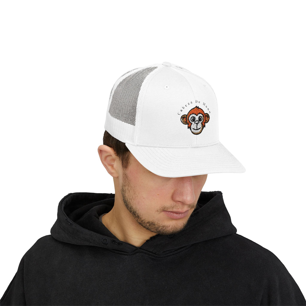 Embroidered Monkey Trucker Cap — 'Careful Be Kind' Snapback