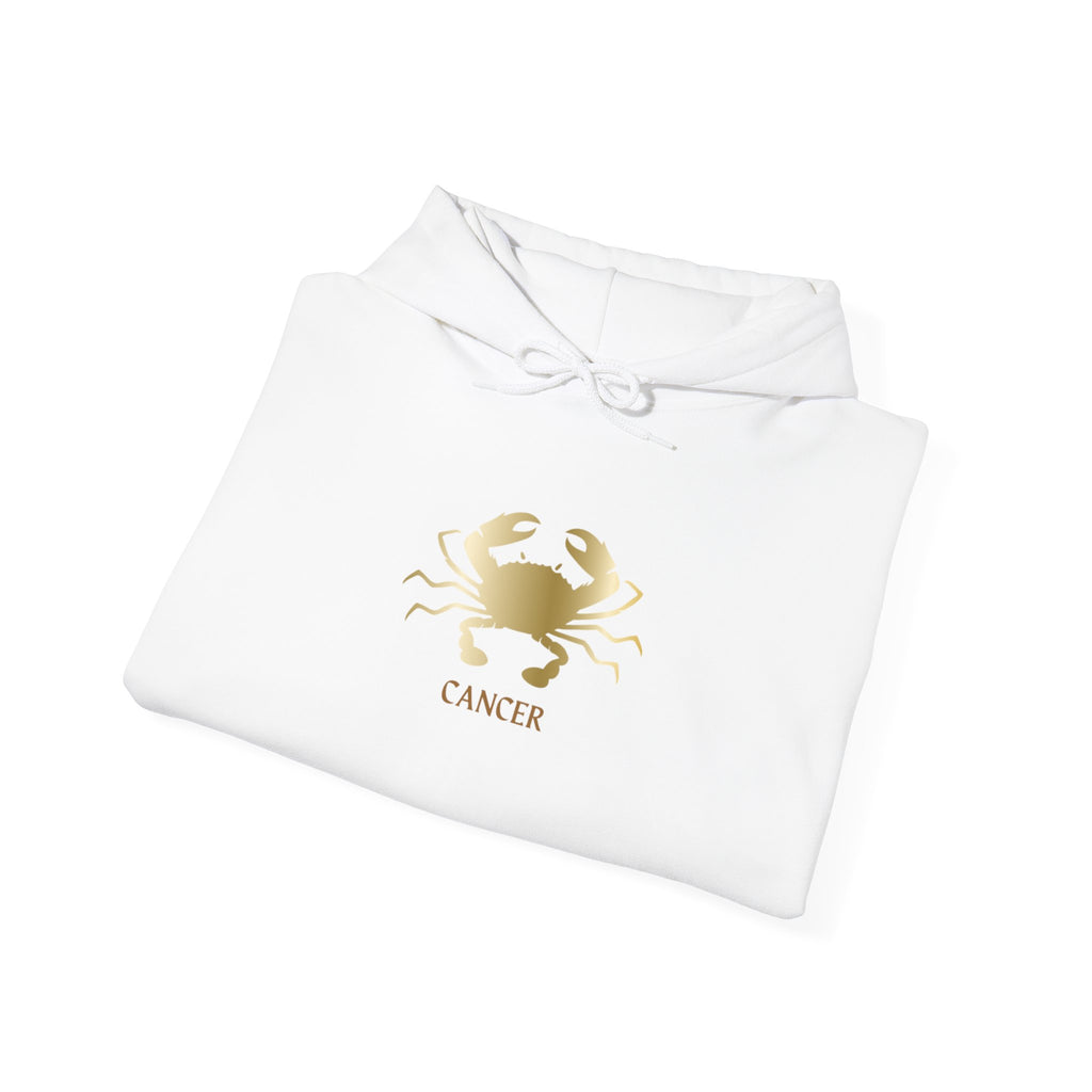 Cancer Zodiac Hoodie — Minimal Gold Crab Astrology Sweatshirt