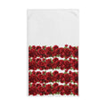 Red Rose Stripe Hand Towel — Floral Kitchen & Bath Accent