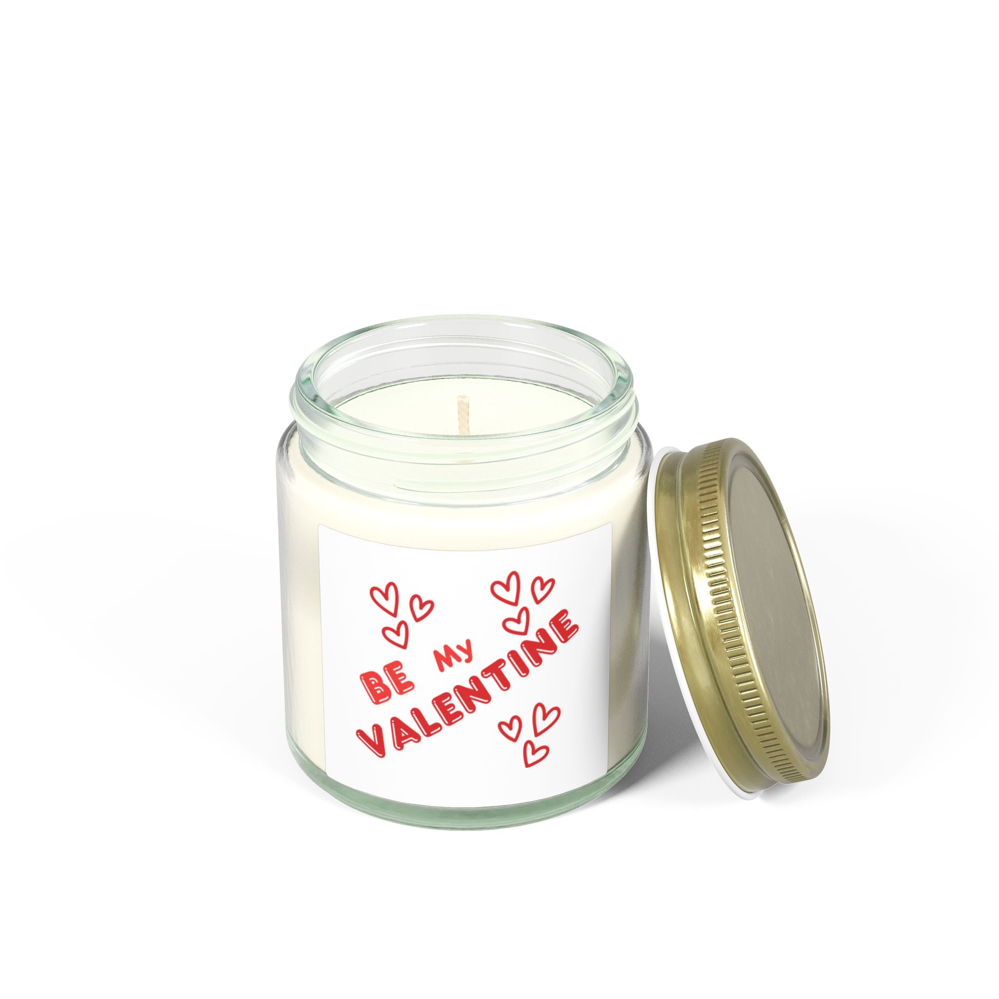 Valentine Coconut Apricot Scented Candle (4oz & 9oz) — "Be My Valentine" Jar