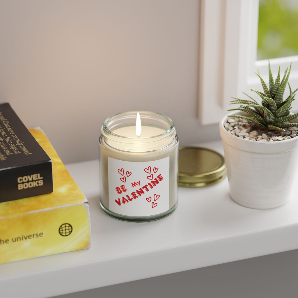 Valentine Coconut Apricot Scented Candle (4oz & 9oz) — "Be My Valentine" Jar