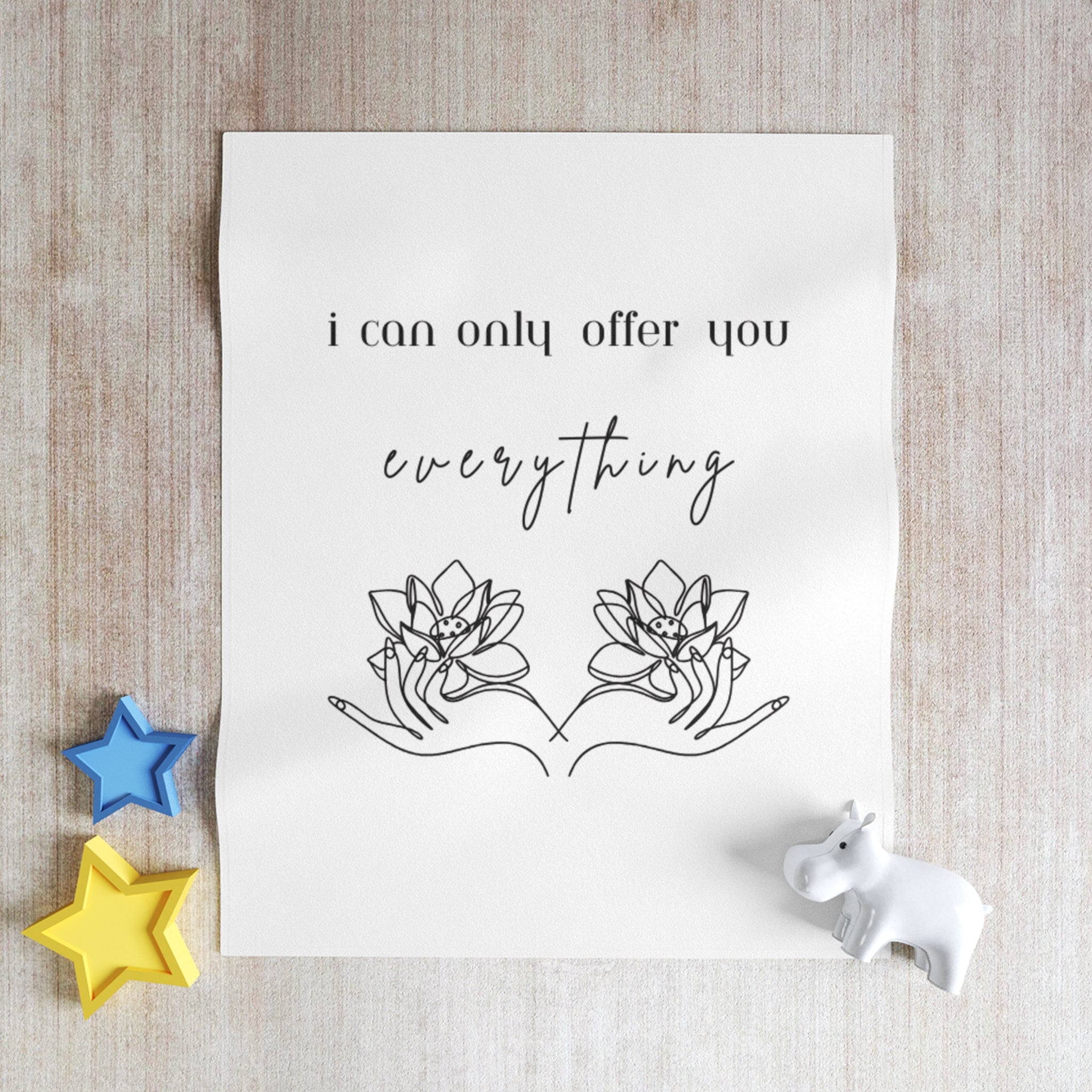I Can Only Offer You Everything Throw Blanket – Minimalist Floral Heart Keepsake