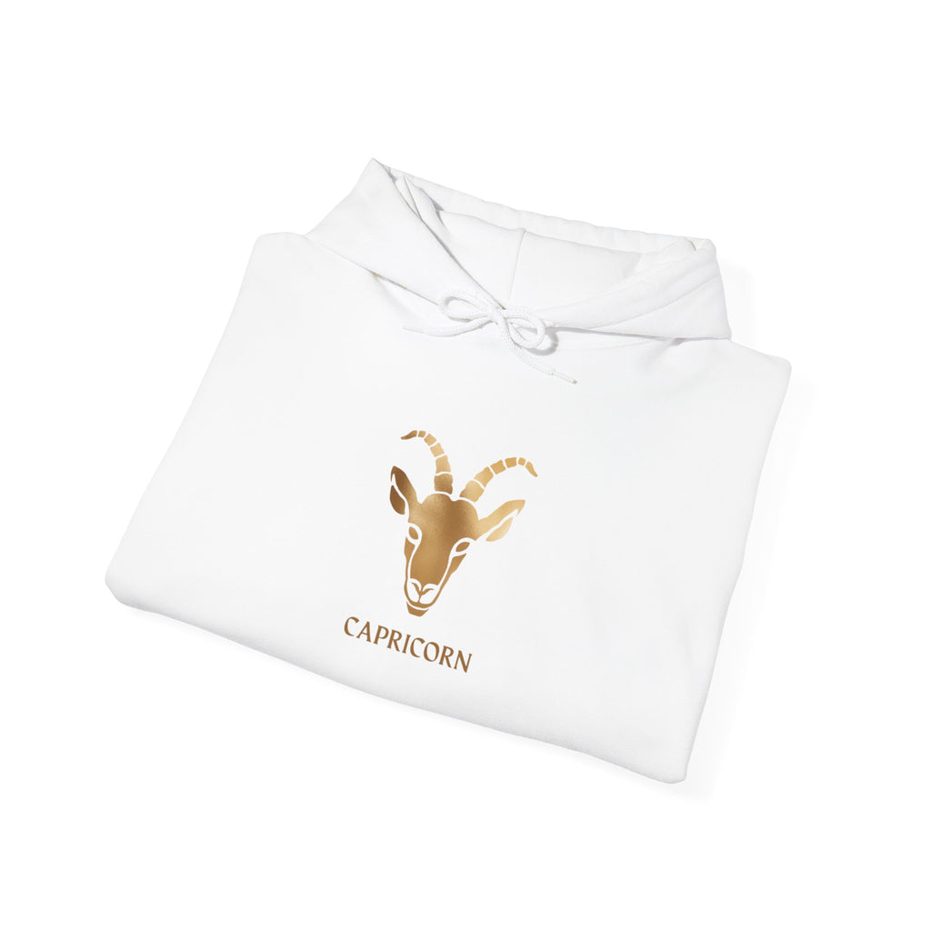 Capricorn Zodiac Hoodie — Minimal Goat Illustration "Capricorn" Sweatshirt