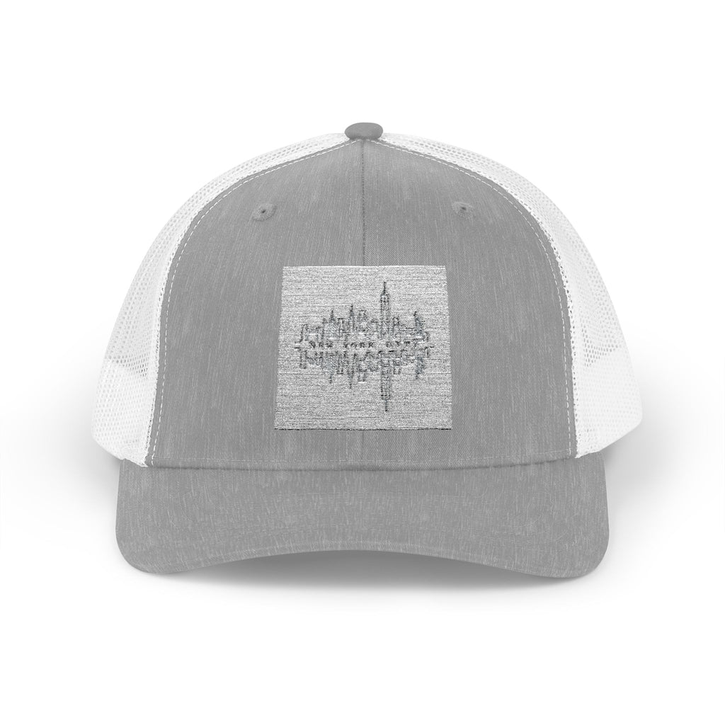 New York Skyline Snapback Trucker Cap — NYC Cityscape Graphic