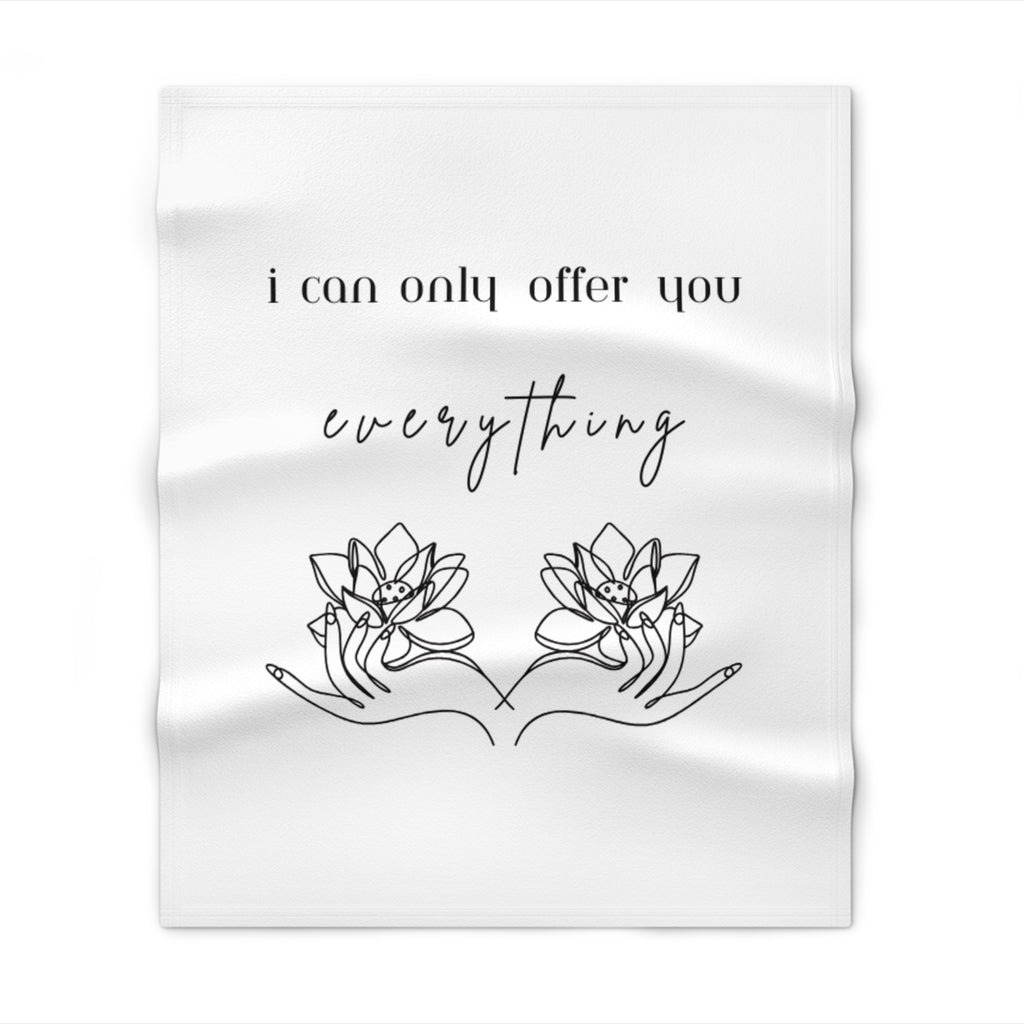 I Can Only Offer You Everything Throw Blanket – Minimalist Floral Heart Keepsake