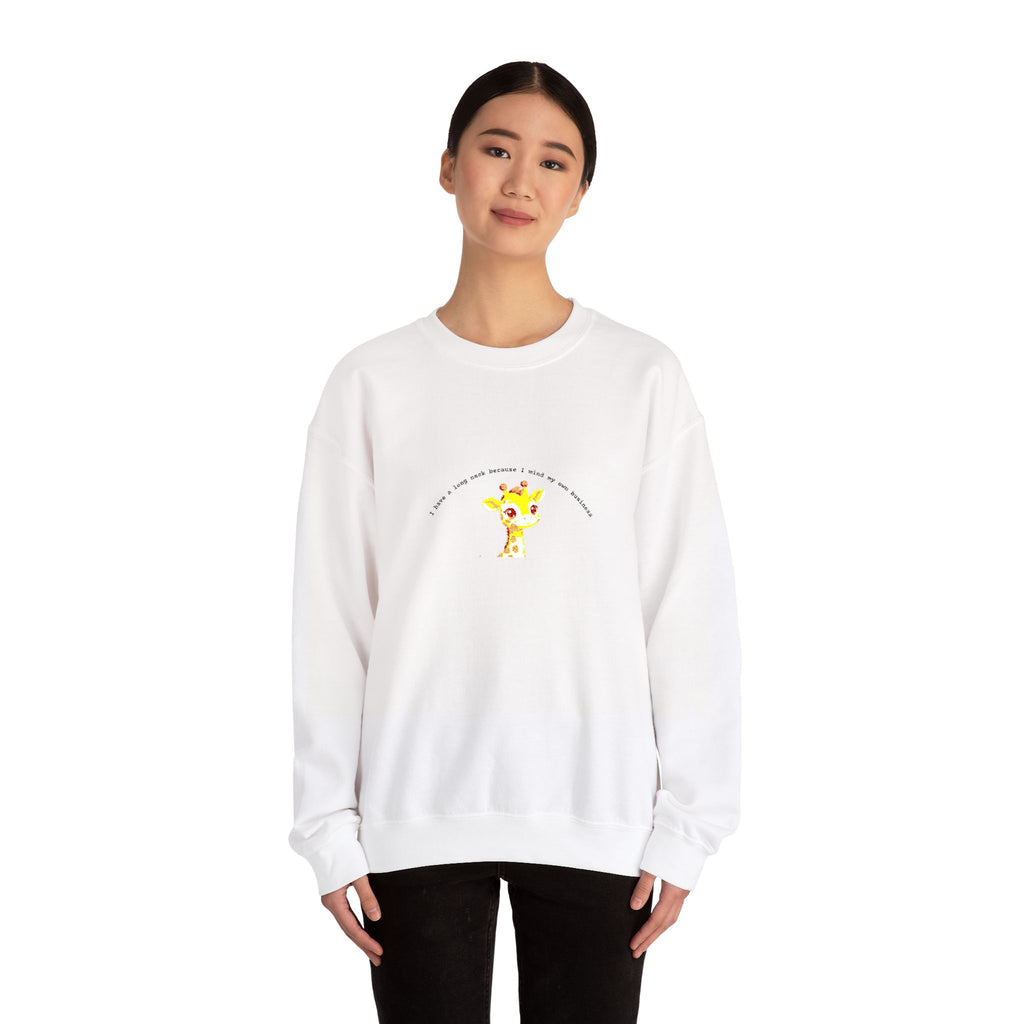Crewneck Sweatshirt — Cute Yellow Giraffe 'Stay Wild, Be Kind' Graphic