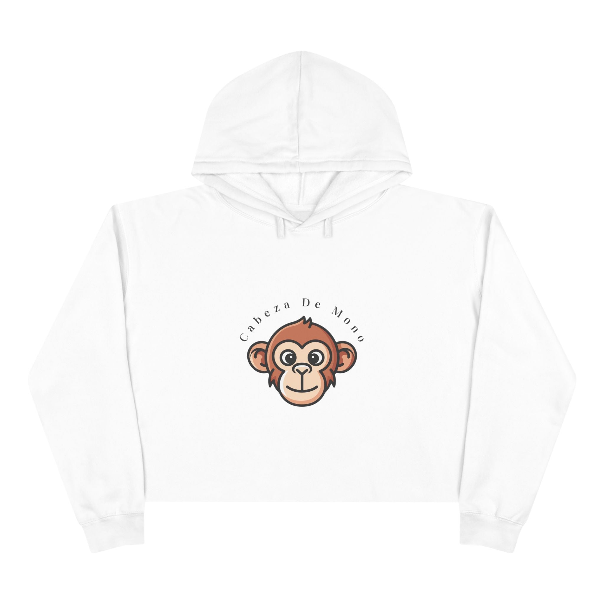 Cute Monkey Face Crop Hoodie – "Sociável de Macaco" Graphic