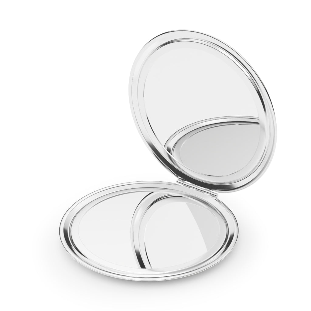 Blue Delft Compact Travel Mirror — Portable Pocket Mirror with Delft Tile Dot Pattern