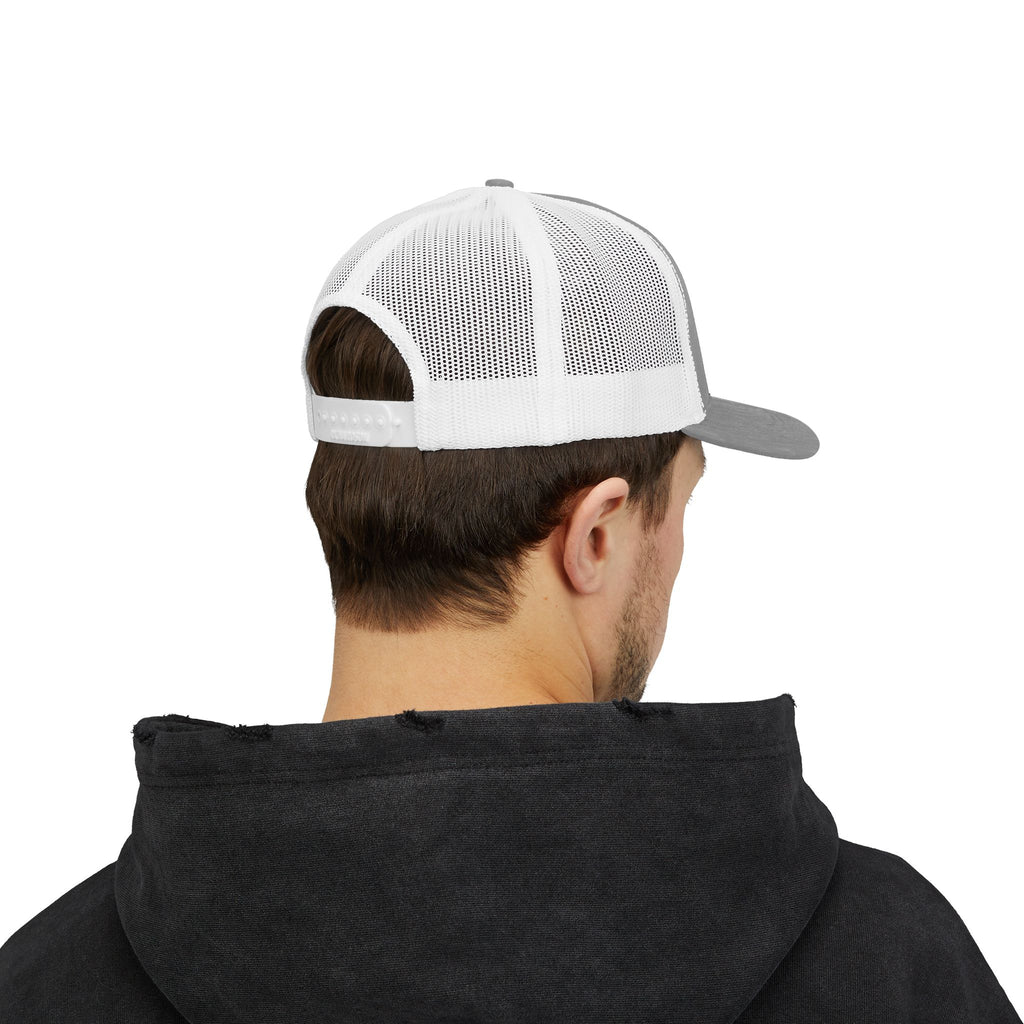 New York Skyline Snapback Trucker Cap — NYC Cityscape Graphic